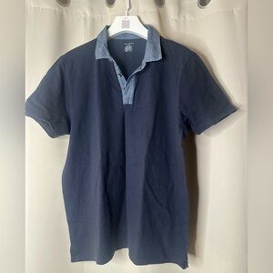 Club Monaco Dark Blue Polo with Chambray Collar